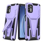 For Motorola Moto G Stylus 2021 Super V Armor PC + TPU Shockproof Case with Invisible Holder(Purple)