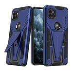 For Motorola One 5G Ace Super V Armor PC + TPU Shockproof Case with Invisible Holder(Blue)