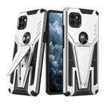For Motorola One 5G Ace Super V Armor PC + TPU Shockproof Case with Invisible Holder(Silver)