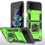 For Samsung Galaxy Z Flip3 5G Magnetic Armor Shockproof TPU + PC Folding Case with Metal Ring Holder(Green)