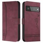 For Google Pixel 6 Retro Skin Feel Horizontal Flip Soft TPU + PU Leather Case(Wine Red)