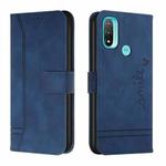 For Motorola Moto E20 Retro Skin Feel Horizontal Flip Soft TPU + PU Leather Case(Blue)