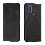 For Motorola Moto G Pure Retro Skin Feel Horizontal Flip Soft TPU + PU Leather Case(Black)