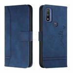 For Motorola Moto G Pure Retro Skin Feel Horizontal Flip Soft TPU + PU Leather Case(Blue)