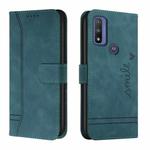 For Motorola Moto G Pure Retro Skin Feel Horizontal Flip Soft TPU + PU Leather Case(Dark Green)