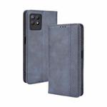 For OPPO Realme 8i Magnetic Buckle Retro Crazy Horse Texture Horizontal Flip Leather Case with Holder & Card Slots & Photo Frame(Blue)