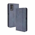 For Tecno Pova 2 Magnetic Buckle Retro Crazy Horse Texture Horizontal Flip Leather Case with Holder & Card Slots & Photo Frame(Blue)