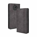 For Nokia C50 5G Magnetic Buckle Retro Crazy Horse Texture Horizontal Flip Leather Case with Holder & Card Slots & Photo Frame(Black)