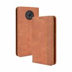 For Nokia C50 5G Magnetic Buckle Retro Crazy Horse Texture Horizontal Flip Leather Case with Holder & Card Slots & Photo Frame(Brown)