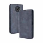 For Nokia C50 5G Magnetic Buckle Retro Crazy Horse Texture Horizontal Flip Leather Case with Holder & Card Slots & Photo Frame(Blue)