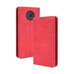 For Nokia C50 5G Magnetic Buckle Retro Crazy Horse Texture Horizontal Flip Leather Case with Holder & Card Slots & Photo Frame(Red)