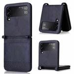 For Samsung Galaxy Z Flip3 5G Retro Crazy Horse Texture Leather Case with Card Slots(Blue)