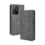 For Xiaomi Mi 11T / 11T Pro Magnetic Buckle Retro Crazy Horse Texture Horizontal Flip Leather Case with Holder & Card Slots & Photo Frame(Black)