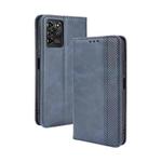 For ZTE Blade V30 Vita / V2022 Magnetic Buckle Retro Crazy Horse Texture Horizontal Flip Leather Case with Holder & Card Slots & Photo Frame(Blue)