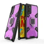 For Xiaomi Poco M3 Space PC+TPU Shockproof Case with Ring Holder(Purple)