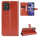 For OPPO Realme 8i Crazy Horse Texture Horizontal Flip Leather Case with Holder & Card Slots & Lanyard(Brown)