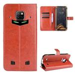 For Doogee S88 Plus / S88 Pro Crazy Horse Texture Horizontal Flip Leather Case with Holder & Card Slots & Lanyard(Brown)