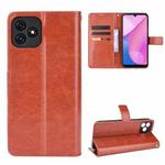 For Blackview Oscal C20 Crazy Horse Texture Horizontal Flip Leather Case with Holder & Card Slots & Lanyard(Brown)