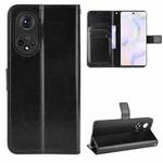 For Honor 50 Crazy Horse Texture Horizontal Flip Leather Case with Holder & Card Slots & Lanyard(Black)