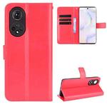 For Honor 50 Crazy Horse Texture Horizontal Flip Leather Case with Holder & Card Slots & Lanyard(Red)