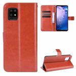For Aquos Zero6 Crazy Horse Texture Horizontal Flip Leather Case with Holder & Card Slots & Lanyard(Brown)
