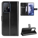For Xiaomi Mi 11T / 11T Pro Crazy Horse Texture Horizontal Flip Leather Case with Holder & Card Slots & Lanyard(Black)