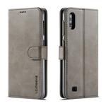 For Galaxy A10 / M10 LC.IMEEKE Calf Texture Horizontal Flip Leather Case, with Holder & Card Slots & Wallet(Grey)