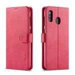 For Galaxy A20 / A30  LC.IMEEKE Calf Texture Horizontal Flip Leather Case, with Holder & Card Slots & Wallet(Rose Red)
