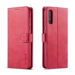 For Galaxy A50 LC.IMEEKE Calf Texture Horizontal Flip Leather Case, with Holder & Card Slots & Wallet(Rose Red)