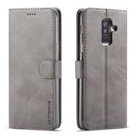 For Galaxy A6 (2018) LC.IMEEKE Calf Texture Horizontal Flip Leather Case, with Holder & Card Slots & Wallet(Grey)