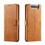 For Galaxy A80 / A90 LC.IMEEKE Calf Texture Horizontal Flip Leather Case, with Holder & Card Slots & Wallet(Yellow)