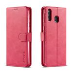 For Galaxy M30 LC.IMEEKE Calf Texture Horizontal Flip Leather Case, with Holder & Card Slots & Wallet(Rose Red)