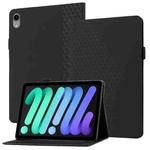 For iPad mini 6 Rhombus Skin Feel Horizontal Flip Tablet Case with Card Slots & Holder & Sleep / Wake-up Function(Black)