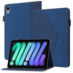For iPad mini 6 Rhombus Skin Feel Horizontal Flip Tablet Case with Card Slots & Holder & Sleep / Wake-up Function(Royal Blue)