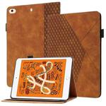 Rhombus Skin Feel Horizontal Flip Tablet Leather Case with Card Slots & Holder & Sleep / Wake-up Function For iPad mini (2019) / 4 / 3 / 2(Brown)