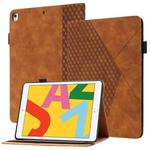 Rhombus Skin Feel Horizontal Flip Tablet Leather Case with Card Slots & Holder & Sleep / Wake-up Function For iPad 10.2 2021 / 2020 / 2019 / Pro 10.5 2019 / 2017(Brown)