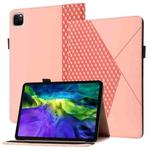 For iPad Pro 11 2022 / 2021 / 2020 / 2018 Rhombus Skin Feel Horizontal Flip Tablet Leather Tablet Case with Card Slots & Holder & Sleep / Wake-up Function(Rose Gold)