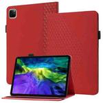 For iPad Pro 11 2022 / 2021 / 2020 / 2018 Rhombus Skin Feel Horizontal Flip Tablet Leather Tablet Case with Card Slots & Holder & Sleep / Wake-up Function(Red)