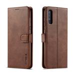 For Galaxy A70 LC.IMEEKE Calf Texture Horizontal Flip Leather Case, with Holder & Card Slots & Wallet(Brown)