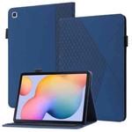 For Samsung Galaxy Tab S6 Lite SM-P610/T615 Rhombus Skin Feel Horizontal Flip Tablet Leather Case with Card Slots & Holder(Royal Blue)