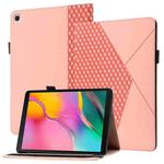 For Samsung Galaxy Tab A 10.1 2019 T510 Rhombus Skin Feel Horizontal Flip Tablet Leather Case with Card Slots & Holder(Rose Gold)