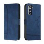 For Samsung Galaxy S22+ Retro Skin Feel Horizontal Flip Soft TPU + PU Leather Case(Blue)