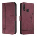 For vivo Y12 / Y15 / Y17 / Y11 Retro Skin Feel Horizontal Flip Soft TPU + PU Leather Case(Wine Red)