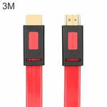 ULT-unite 4K Ultra HD Gold-plated HDMI to HDMI Flat Cable, Cable Length:3m(Transparent Red)