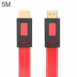 ULT-unite 4K Ultra HD Gold-plated HDMI to HDMI Flat Cable, Cable Length:5m(Transparent Red)
