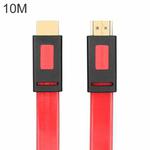 ULT-unite 4K Ultra HD Gold-plated HDMI to HDMI Flat Cable, Cable Length:10m(Transparent Red)