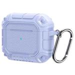 Diamond Shield Mecha TPU + PC Earphone Protective Case with Hook for AirPods 3(Light Purple)