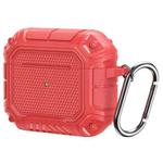 Diamond Shield Mecha TPU + PC Earphone Protective Case with Hook for AirPods 3(Red)