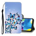For Galaxy A10 / M10 3D Colored Drawing Horizontal Flip PU Leather Case with Holder & Card Slots & Wallet(Multiple Butterflies)