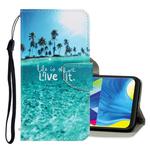 For Galaxy A20 / A30 3D Colored Drawing Horizontal Flip PU Leather Case with Holder & Card Slots & Wallet(Coconut Tree)